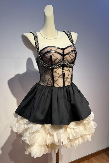 Midnight Romance Ruffle Mini Dress