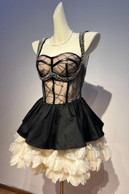 Midnight Romance Ruffle Mini Dress