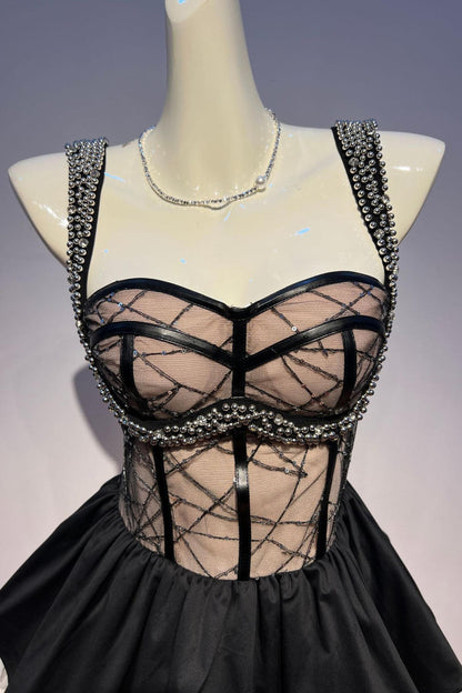 Midnight Romance Ruffle Mini Dress