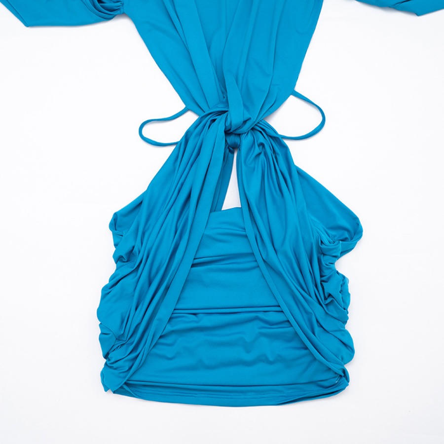 Turquoise Temptation Long Sleeve Mini Dress