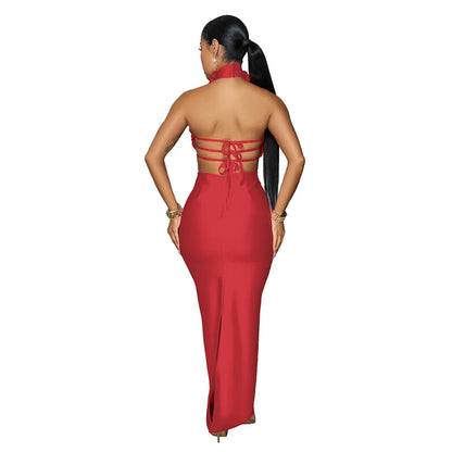 Bed of Roses Halter Maxi Dress