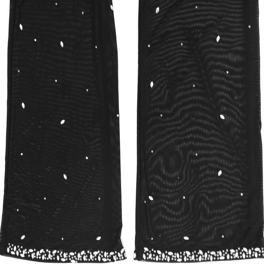 Photo Op Sheer Rhinestone Crop Top and Pants Set