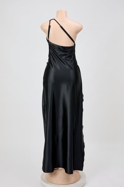 Satin Siren One-Shoulder Maxi Dress