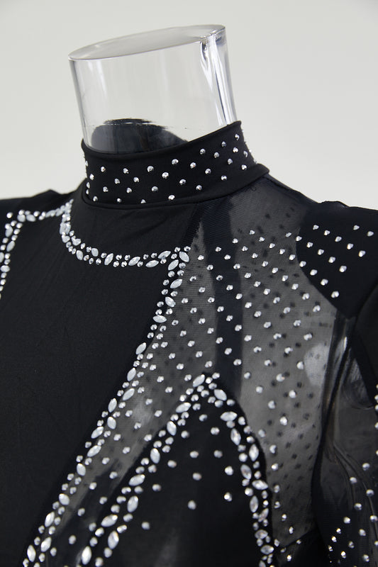 Crystal Illusion Mesh Rhinestone Jumpsuit image 3