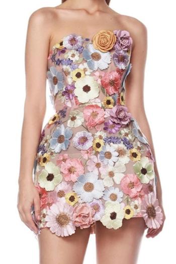 Dress with floral patterns on a white background