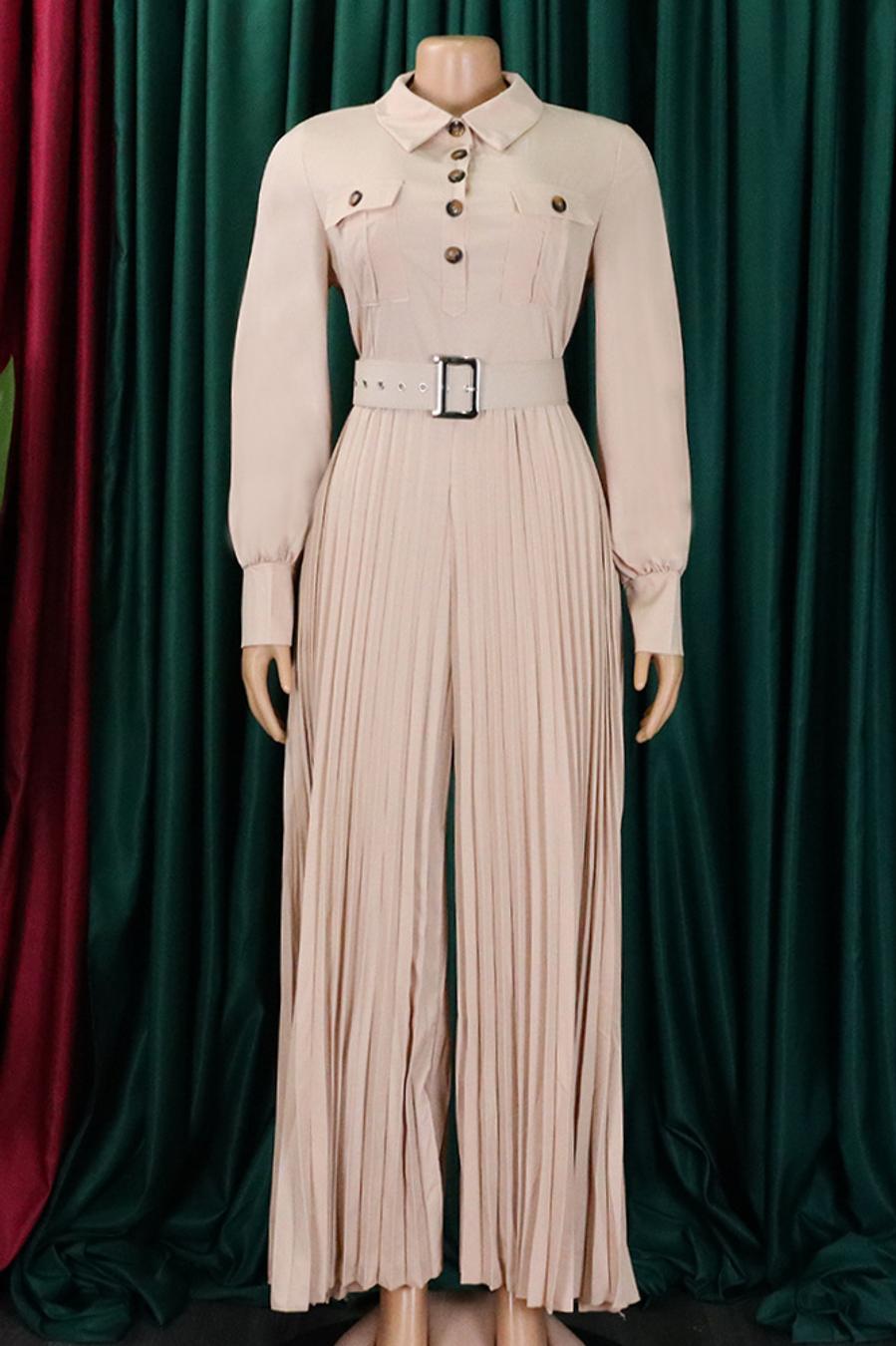 Owning the Room Wide Leg Pleated Jumpsuit