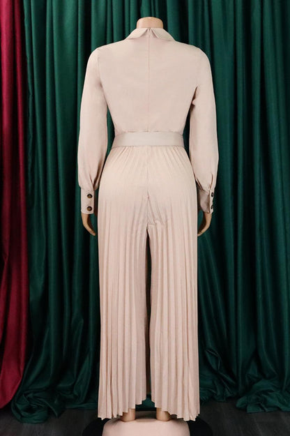 Owning the Room Wide Leg Pleated Jumpsuit