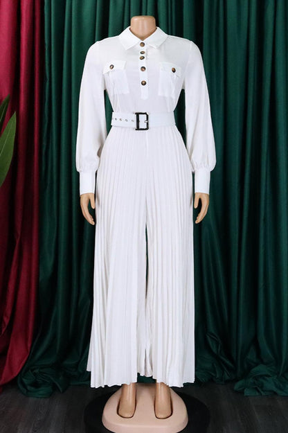 Owning the Room Wide Leg Pleated Jumpsuit