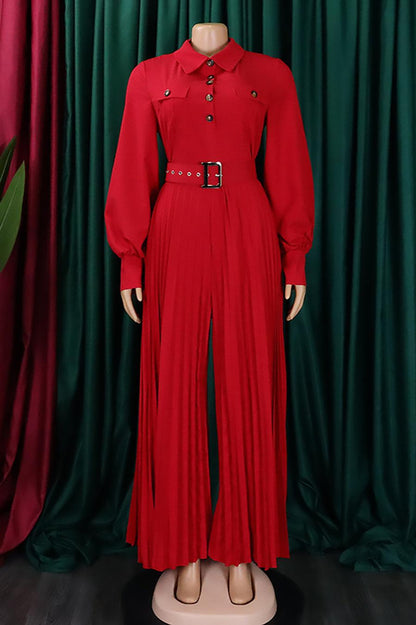 Owning the Room Wide Leg Pleated Jumpsuit