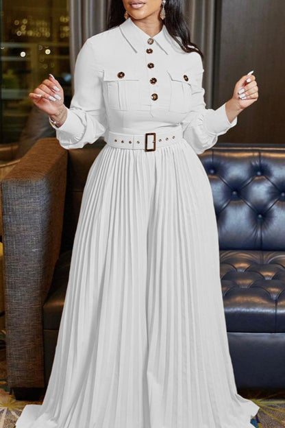 Owning the Room Wide Leg Pleated Jumpsuit