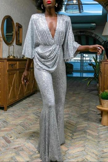 Glamorous Sequin Deep V-Neck Jumpsuit image 3