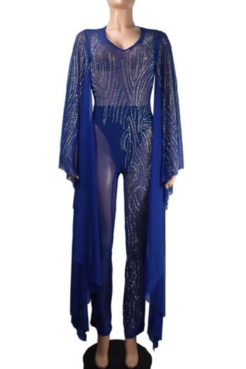 Twinkle In His Eye Angel Sleeve Rhinestone Jumpsuit image 3