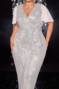 Casual Plus Size Sequin Jumpsuit