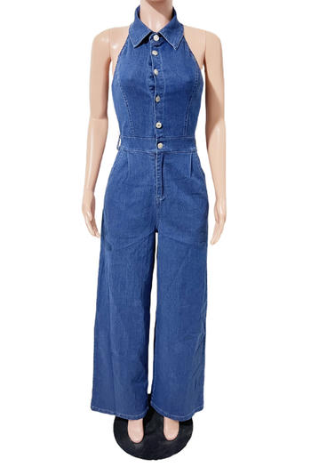 Casual Plus Size Denim Jumpsuit