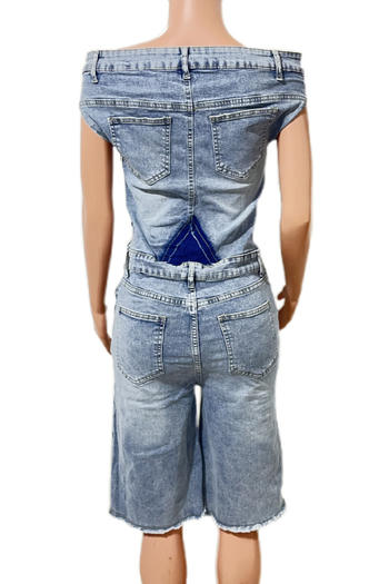 Chic Plus Size Off-Shoulder Denim Playsuit: Effortless Style & Comfort