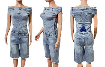 Chic Plus Size Off-Shoulder Denim Playsuit: Effortless Style & Comfort