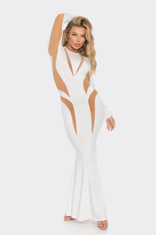 Mesh Cut Out Detail Maxi Dress image 2