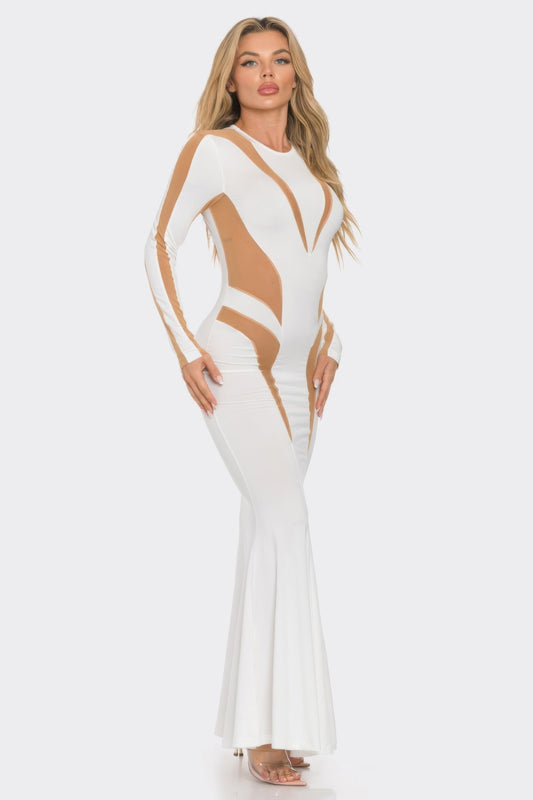 Mesh Cut Out Detail Maxi Dress image 3