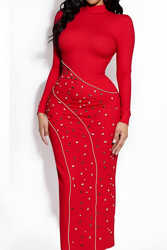 Candy Cane Rhinestone Maxi Dress image 3