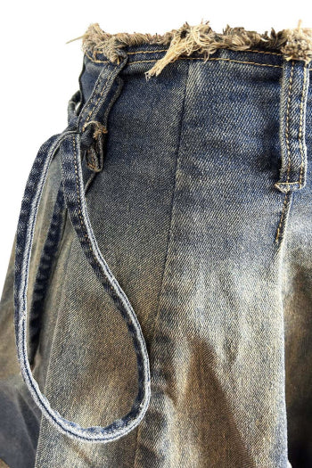 Stylish Plus Size Denim Jacket Skirt Set