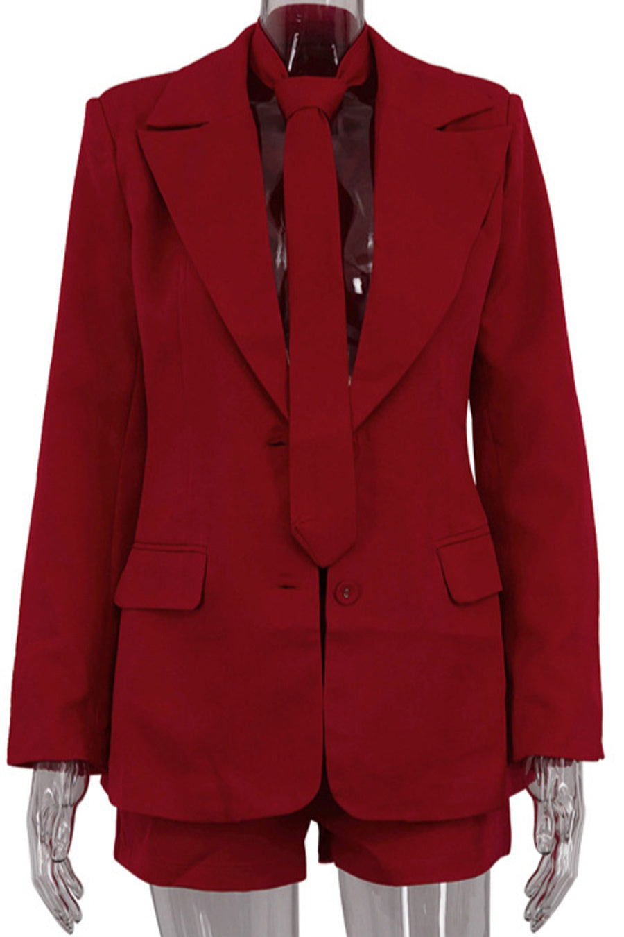 Red Sky Shorts Tie and Blazer Set