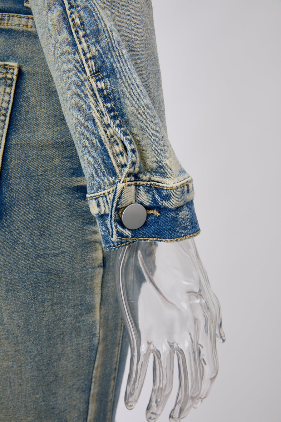 Zip Edge Denim Two-Piece Set