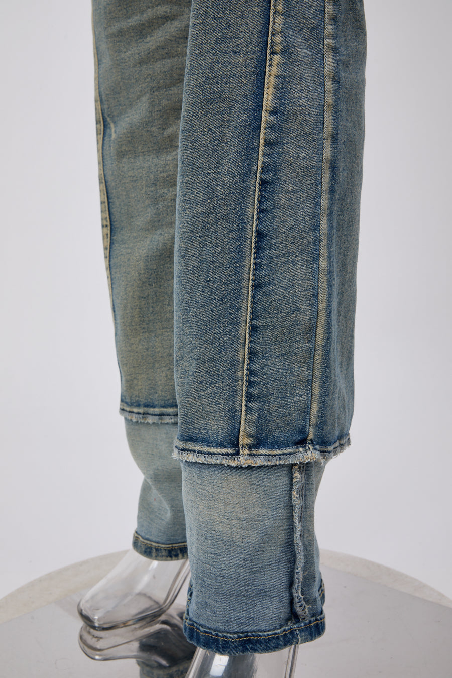 Zip Edge Denim Two-Piece Set
