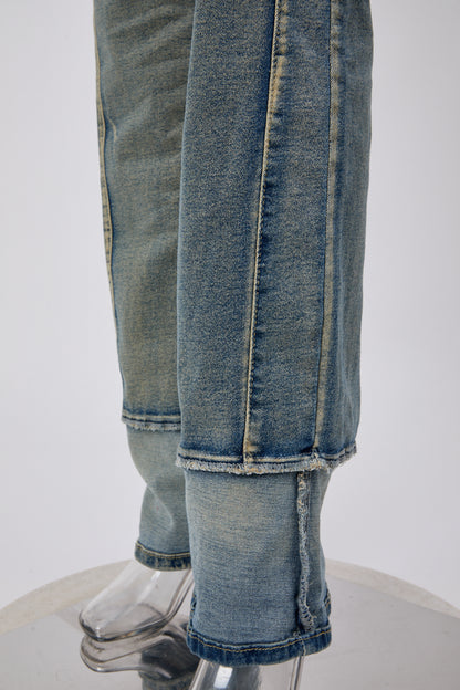 Zip Edge Denim Two-Piece Set