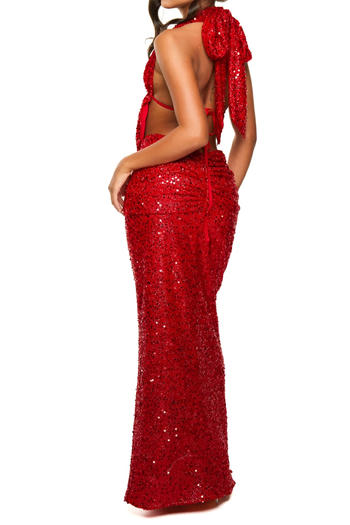 Sparkling Halter Neck Vest & Maxi Skirt Set image 3