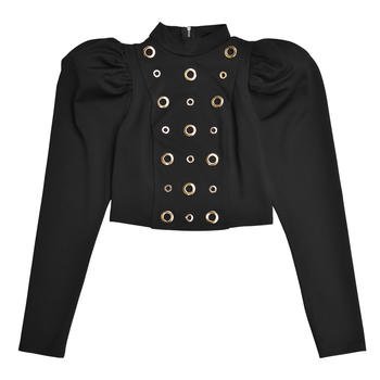 Chic Plus Size Rivet Decor Mini Skirt Set: Stylish Stretch Two-Piece Outfit