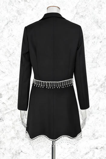 Crystal Fringe Blazer & Mini Skirt Two-Piece Set image 3