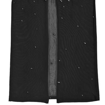 Plus Size Dazzling Rhinestone Mesh Crop Top & Slit Maxi Skirt Set