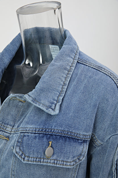 Denim Cargo Ruffle Sleeve Jumpsuit (Belt not included)