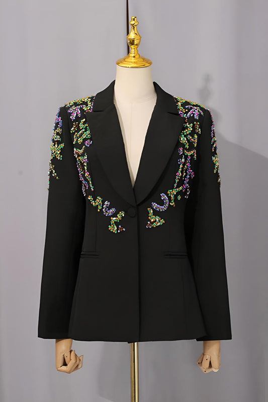 Rhinestone Bloom Embellished Tailored Blazer image 3