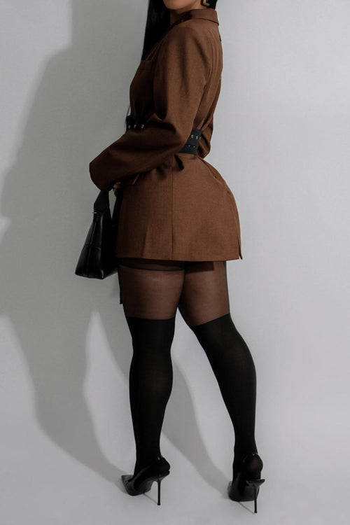 Double Waist Belted Blazer