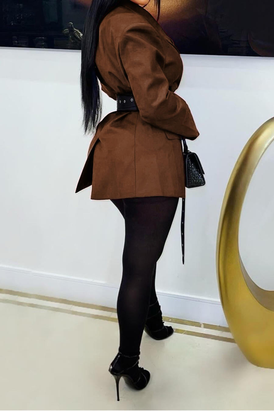 Double Waist Belted Blazer