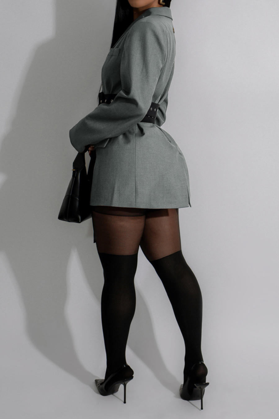 Double Waist Belted Blazer