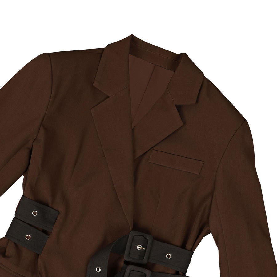 Double Waist Belted Blazer