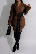 Double Waist Belted Blazer