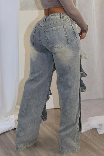 Edgy Patchwork Wide-Leg Denim Jeans image 3