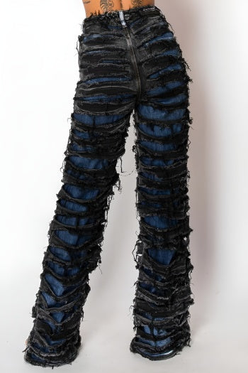 Grunge Style Plus Size Ripper Jeans