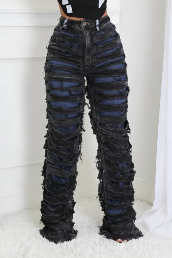 Grunge Style Plus Size Ripper Jeans