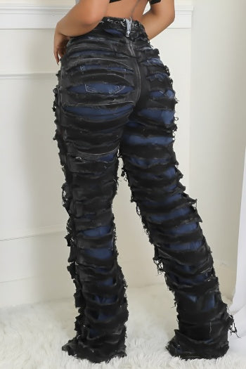 Grunge Style Plus Size Ripper Jeans