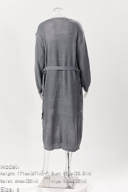 Comfy Knitted Short Set with Belted Cardigan