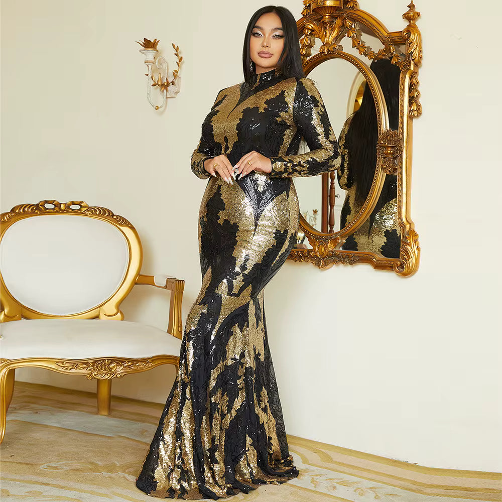 Drama Queen Black and Gold Sequin Bodycon Dress – Blazing Beauty