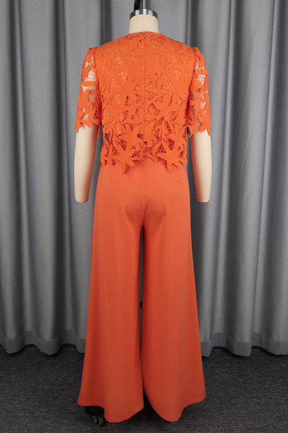 Radiant Flame Lace Pant Set