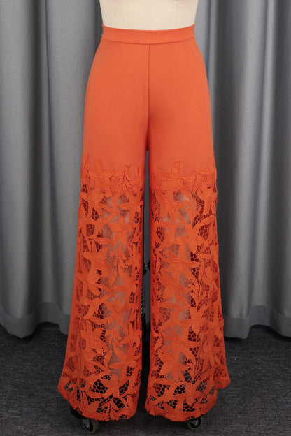 Radiant Flame Lace Pant Set