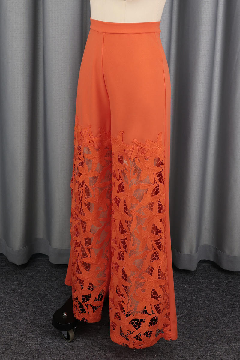 Radiant Flame Lace Pant Set