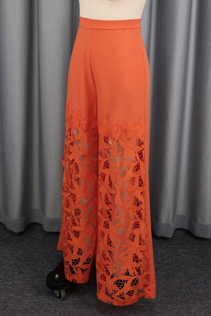 Radiant Flame Lace Pant Set