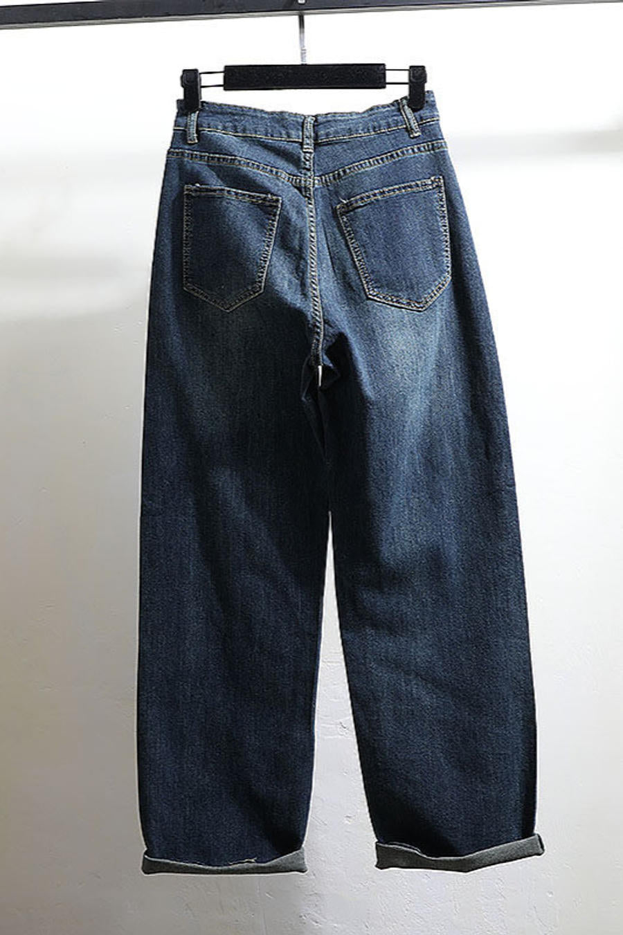 Rhinestone Hollow High Waist Jeans